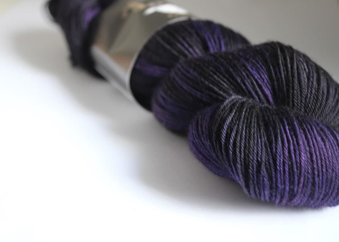 A hand-dyed skein from Steampunk Sheep Yarns