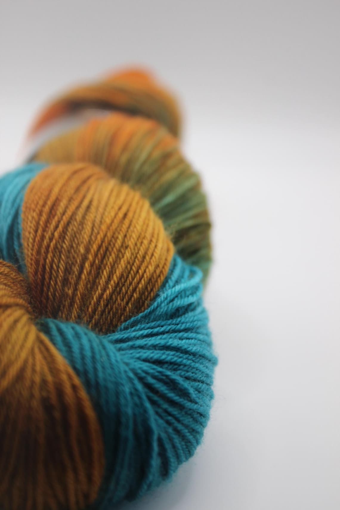 A hand-dyed skein from Steampunk Sheep Yarns